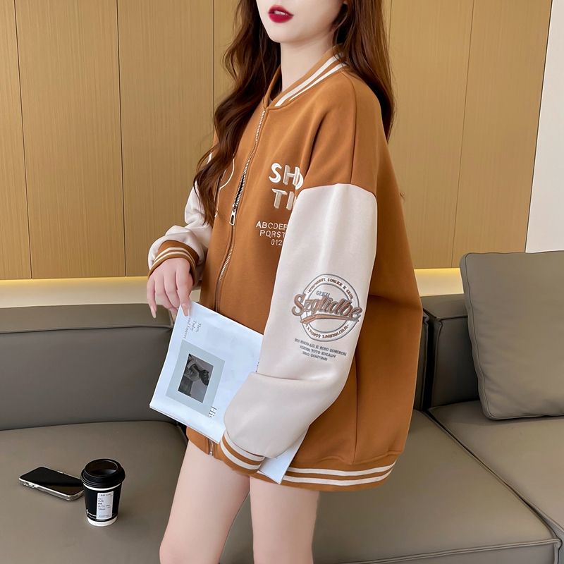Mixed colors pure cotton baseball uniforms Korean style hoodie