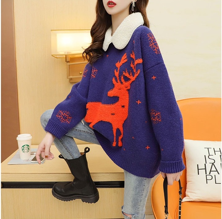 Fawn quality tops red sweater