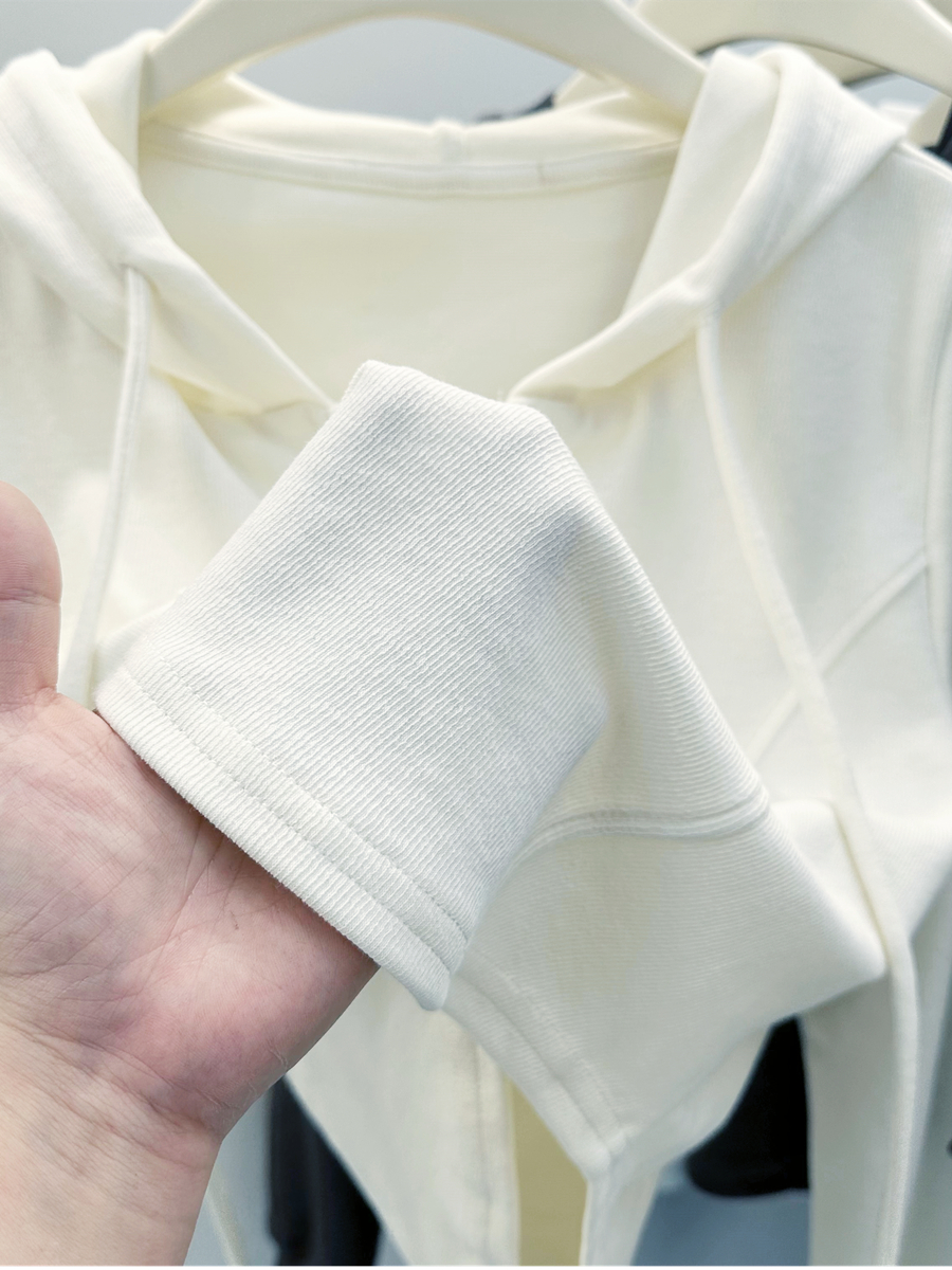Hooded autumn short tops pullover long sleeve coat for women