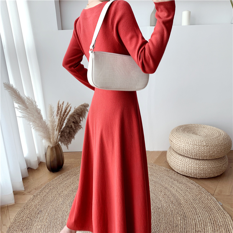 Korean style long dress autumn and winter sweater for women