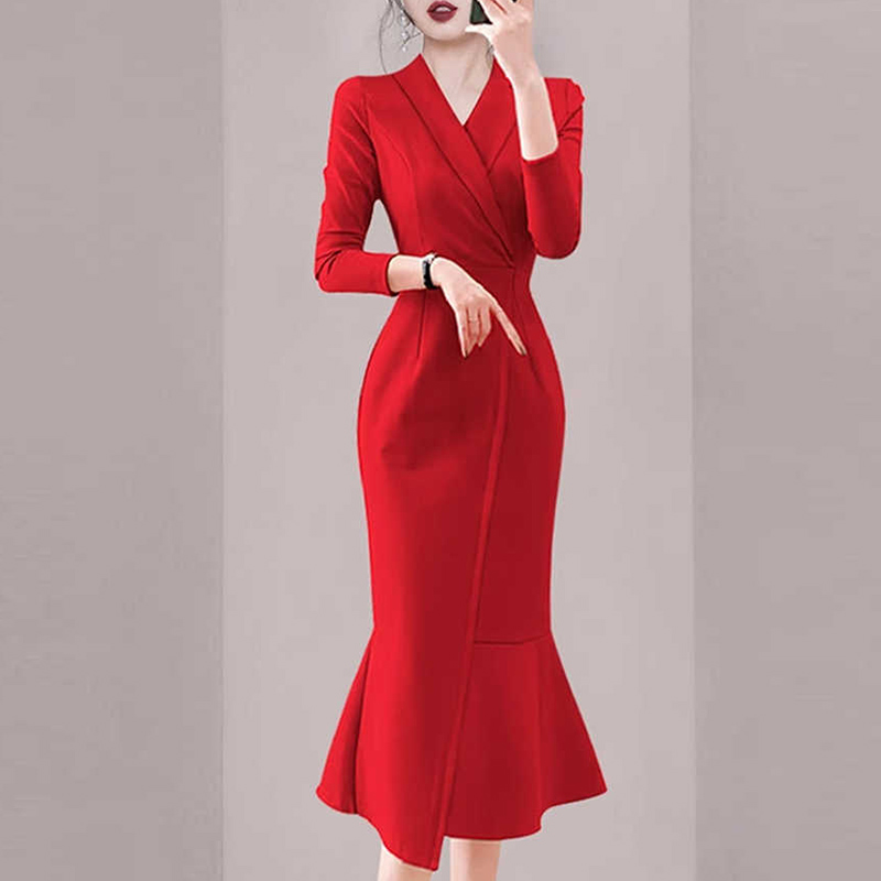 Long sleeve commuting dress spring business suit for women
