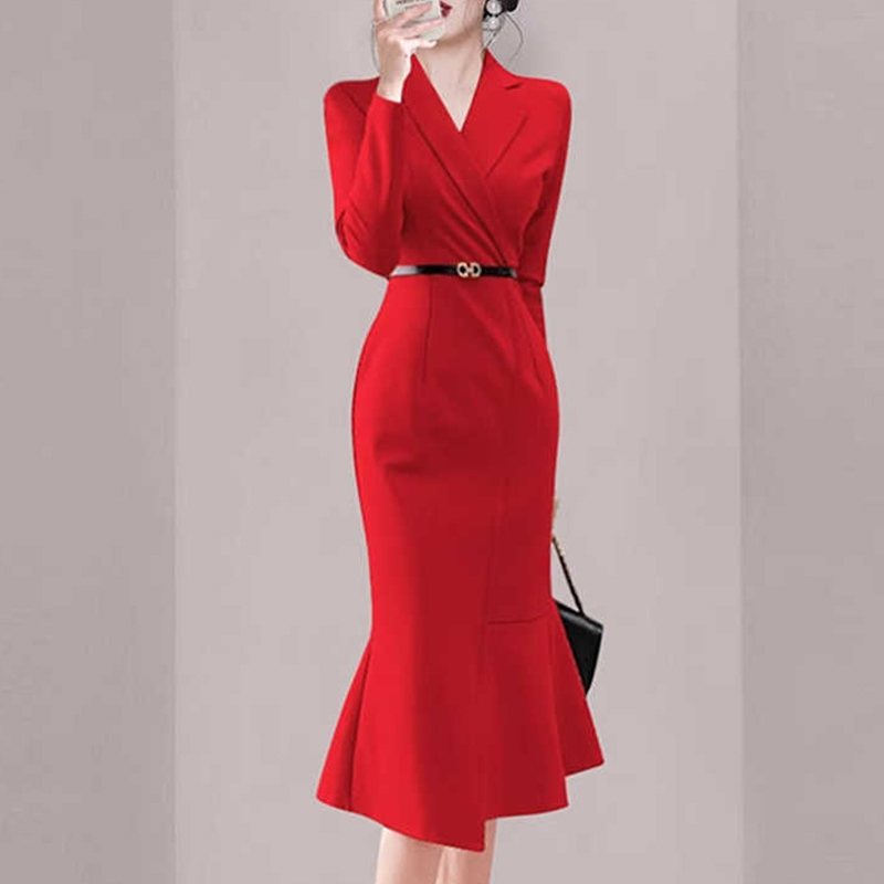 Long sleeve commuting dress spring business suit for women