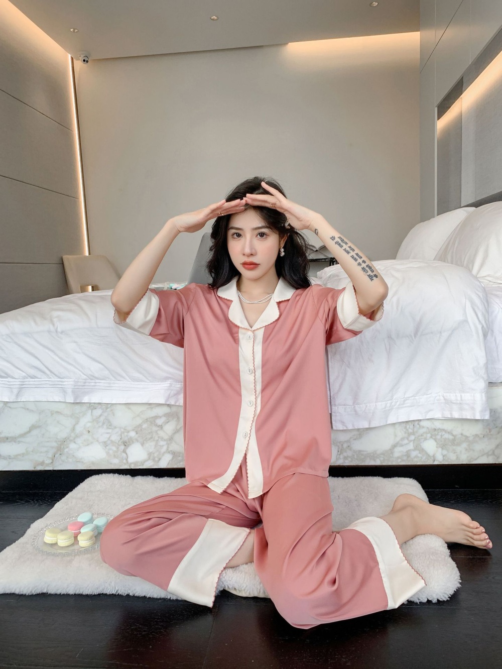Homewear simple autumn Korean style pajamas a set