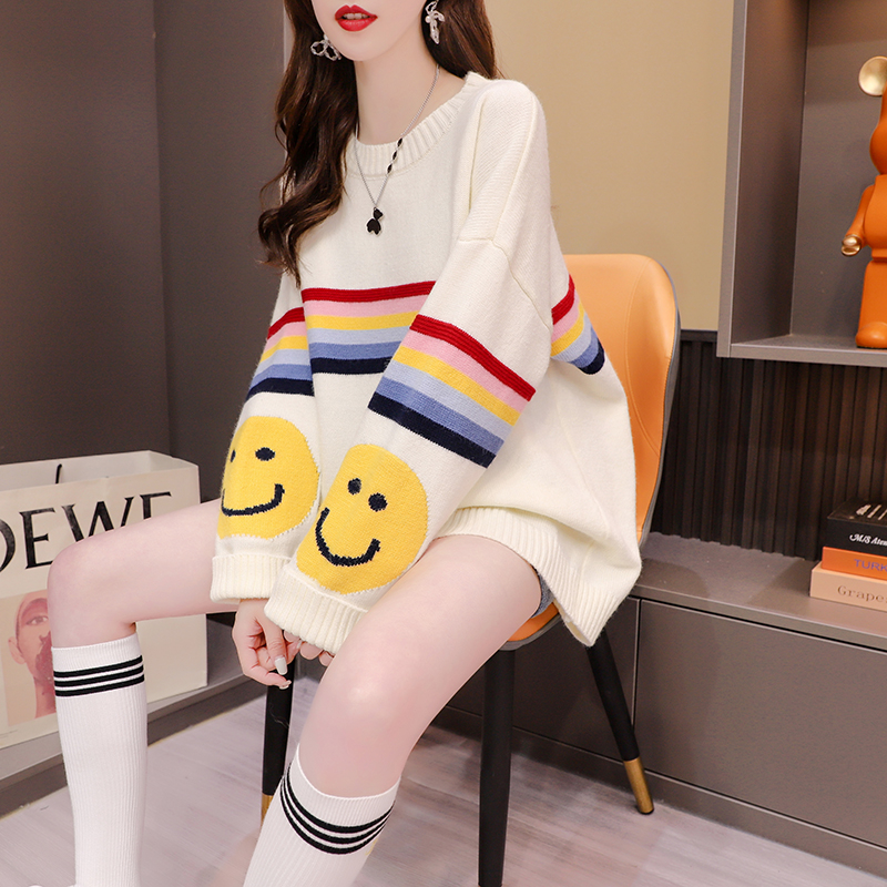 Autumn and winter retro sweater lazy tops for women