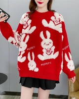 Pullover loose bottoming lazy big red thick sweater