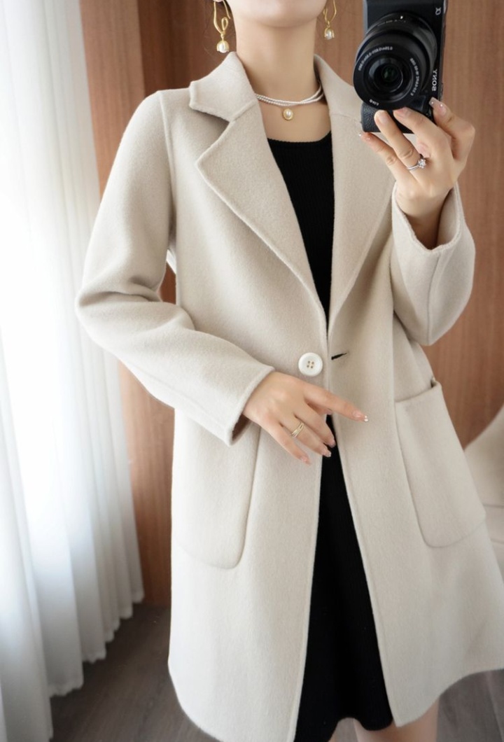 Cashmere long coat Western style overcoat for women
