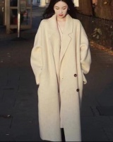 Long thick woolen coat autumn and winter coat for women