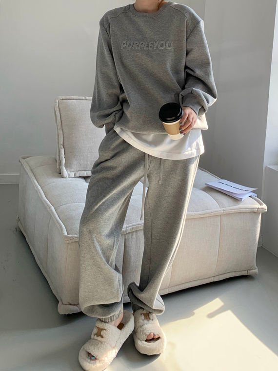 Casual hoodie long pants 2pcs set for women
