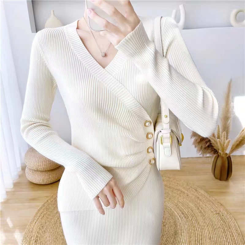 Niche knitted sweater dress chouzhe dress for women