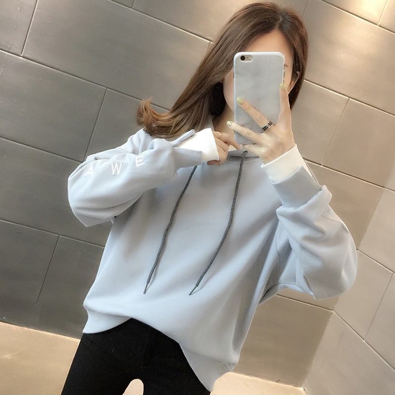 Thin scales spring and autumn hooded hoodie for women