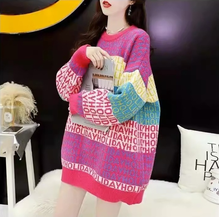 All-match long lazy Japanese style Western style sweater