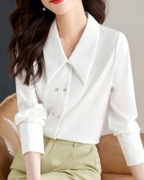 Gold buckle satin profession shirt for women