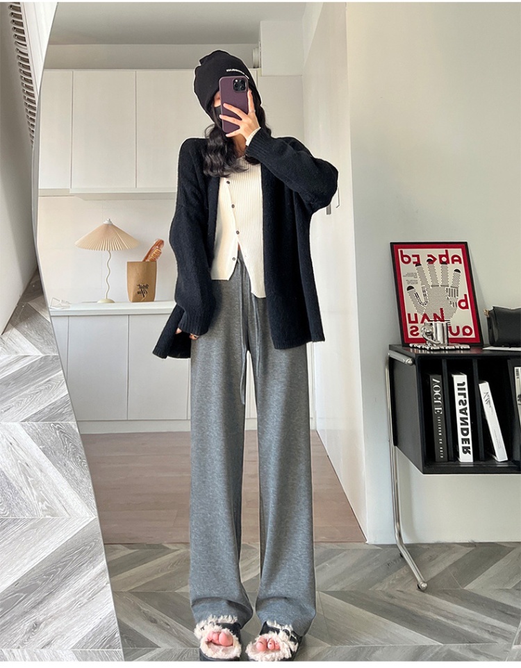 Loose mopping wide leg pants big legs straight pants