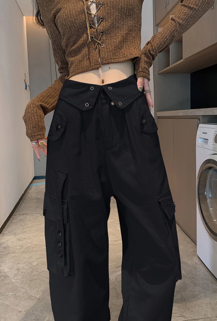 Straight work pants waistband long pants for women