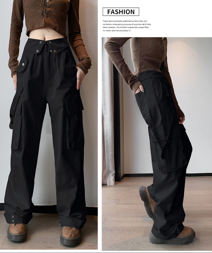 Straight work pants waistband long pants for women