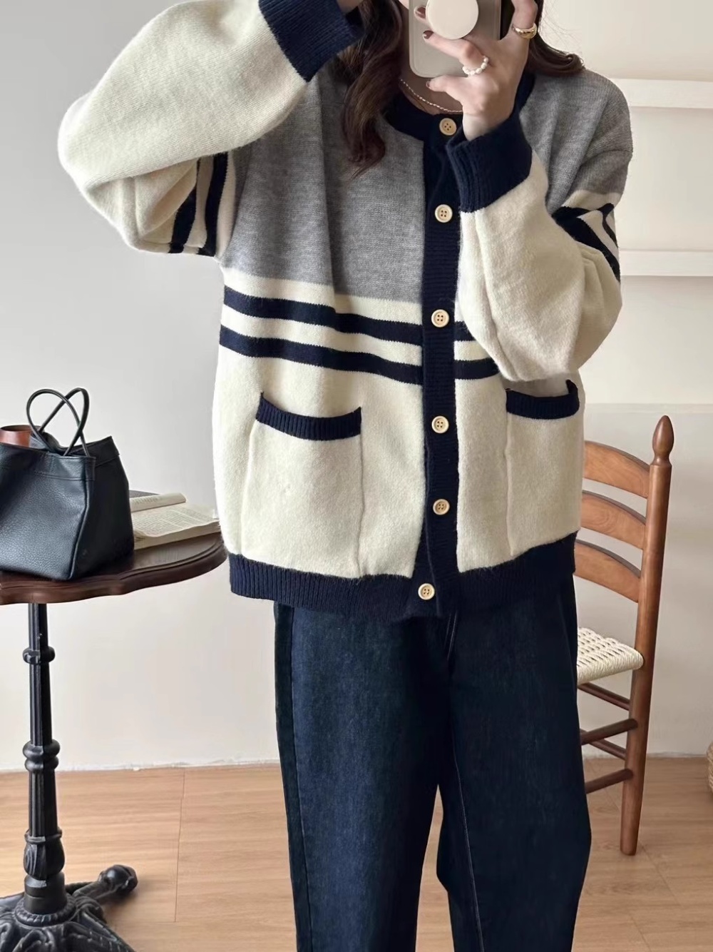 Knitted Korean style cardigan Casual sweater for women