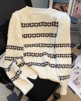Stripe knitted sweater autumn and winter tops for women