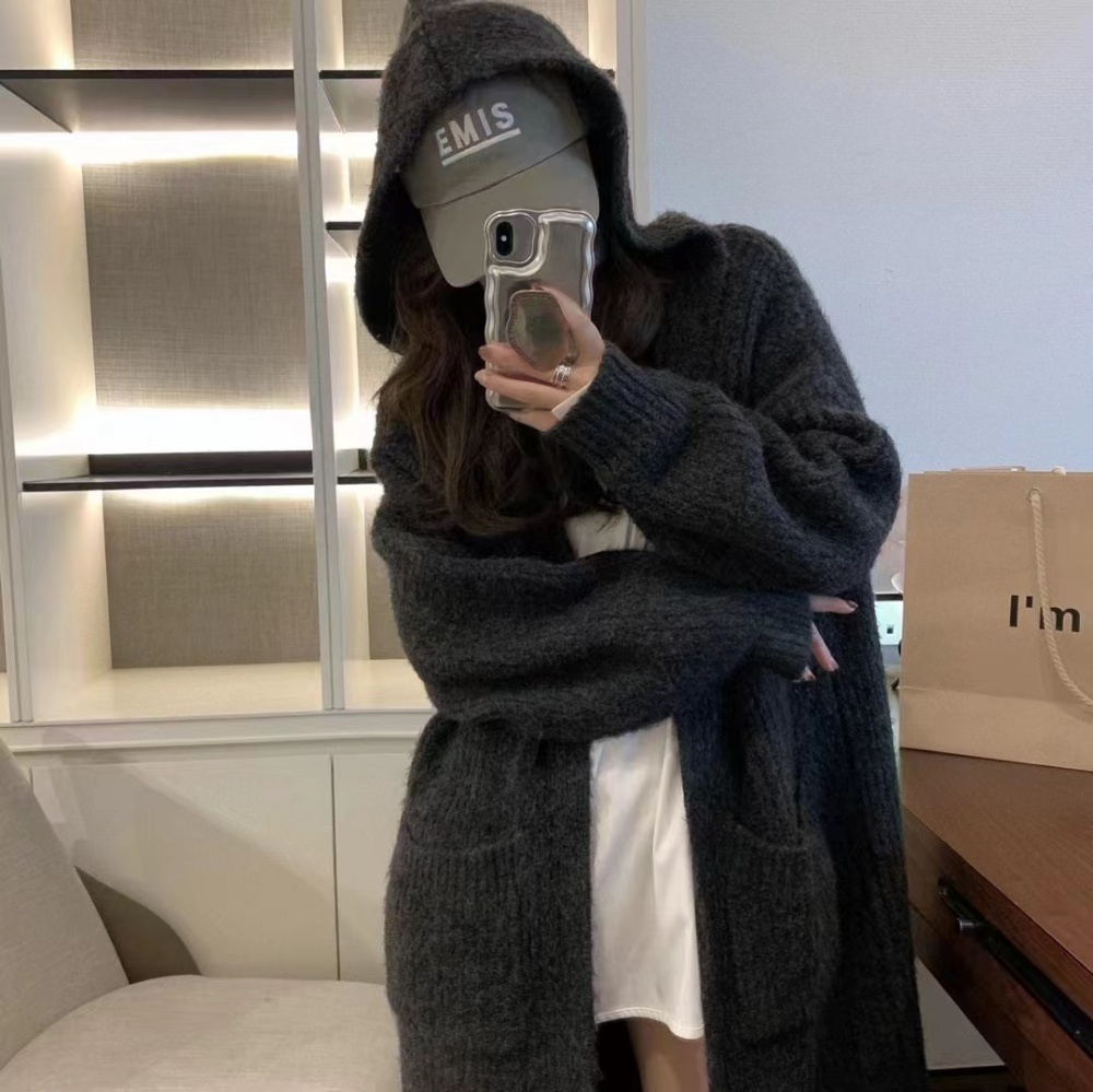 Long thick cardigan lazy coat for women