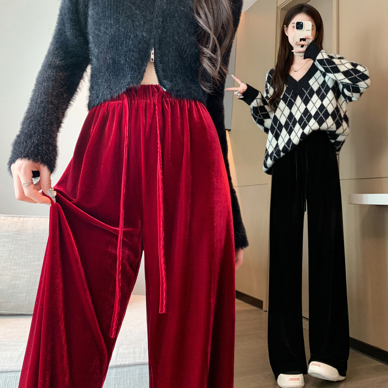 Straight pants loose wide leg pants for women