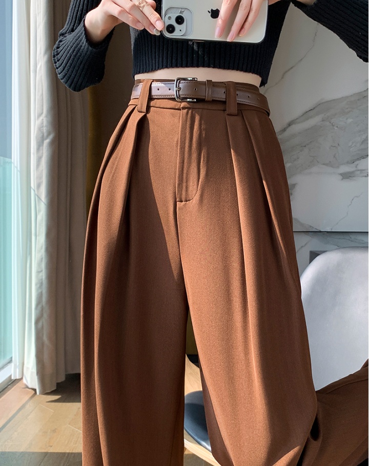 Wide leg high waist suit pants spring and autumn long pants
