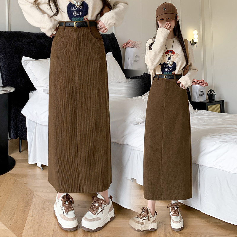 Straight slim skirt autumn and winter short skirt for women