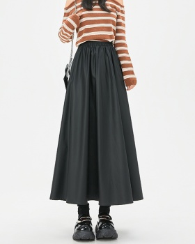 Long skirt big skirt leather skirt for women
