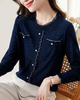 Long sleeve knitted tops Western style T-shirt