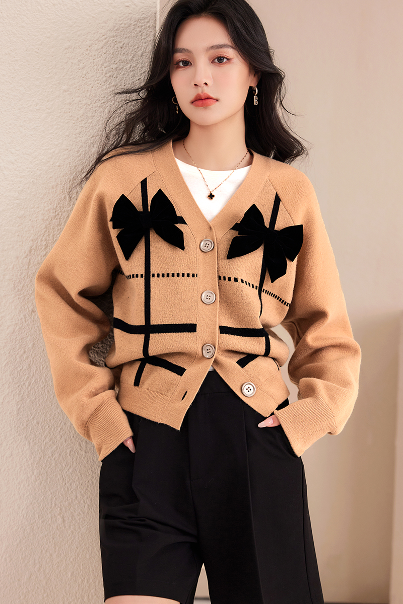 Autumn and winter cardigan retro coat for women