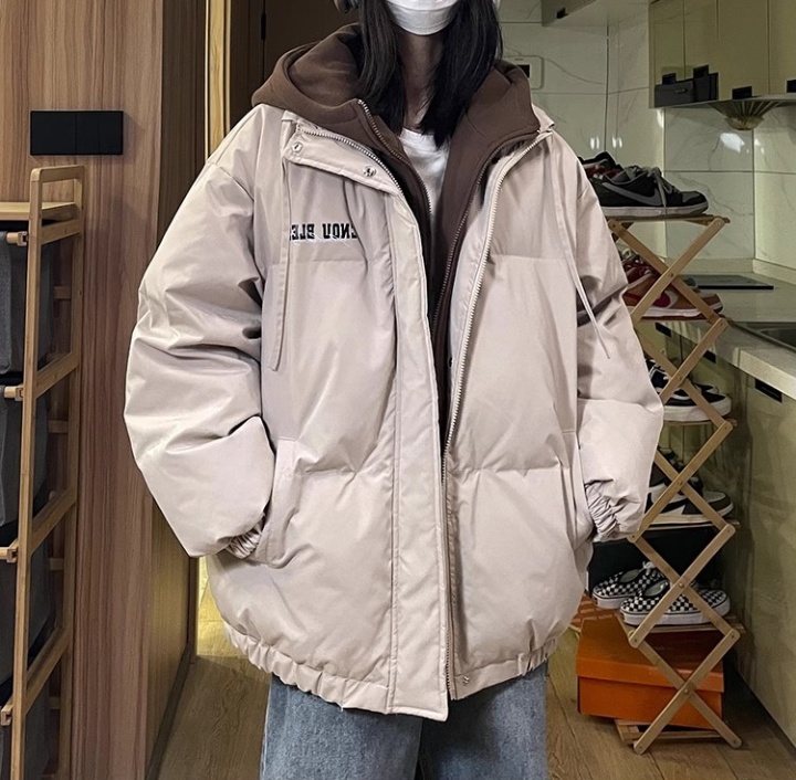 Pseudo-two retro hooded cotton coat winter thick coat