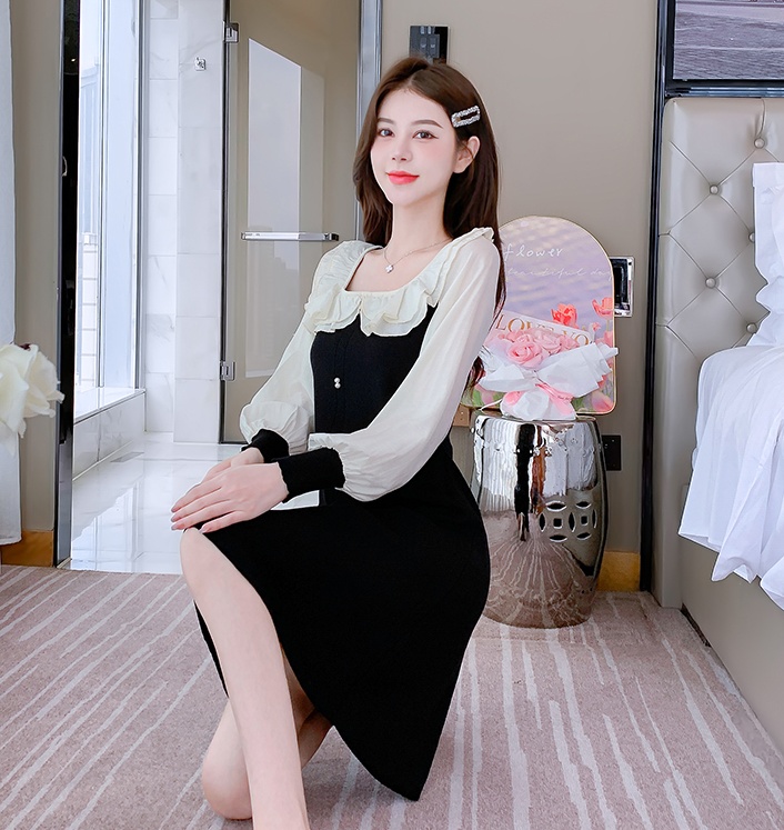 Fashion and elegant splice temperament ladies dress