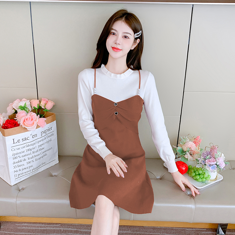 Ladies knitted Korean style fashion and elegant dress