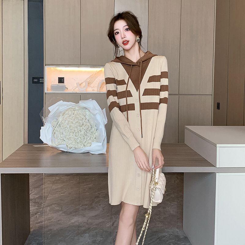 Show young Cover belly sweater dress knitted dress