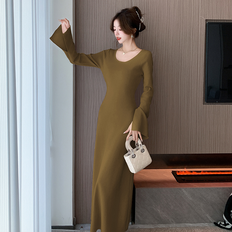 Bottoming autumn and winter dress halter knitted long dress