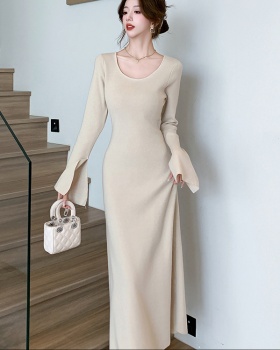 Bottoming autumn and winter dress halter knitted long dress