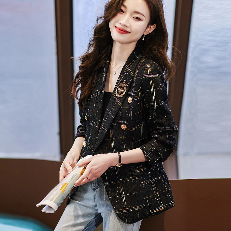 Plaid business suit spring and autumn coat for women