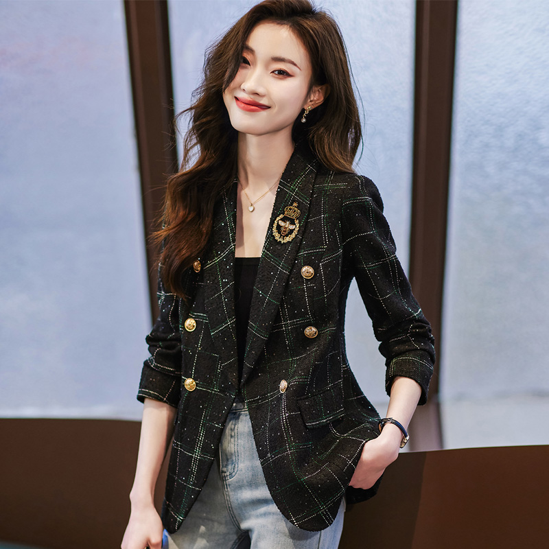 Plaid business suit spring and autumn coat for women