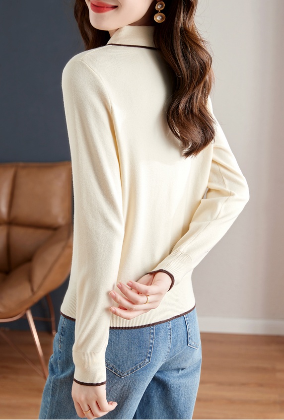 Bottoming lazy sweater fashion and elegant doll collar tops