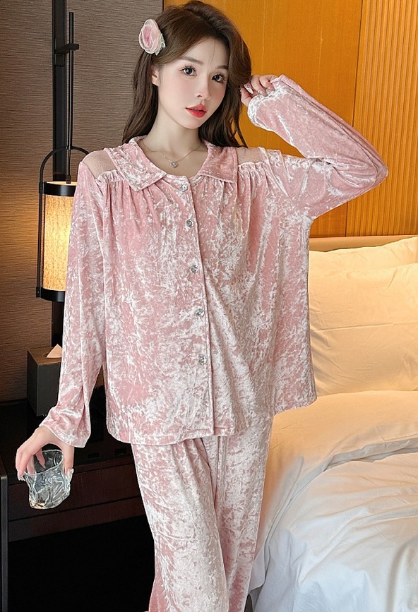 Homewear sexy nightgown lace pajamas 3pcs set for women