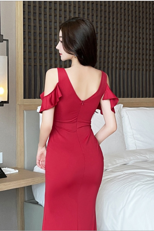 Slim split formal dress temperament long dress
