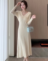 Tender slim autumn and winter all-match knitted dress