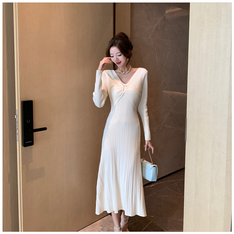 Tender slim autumn and winter all-match knitted dress