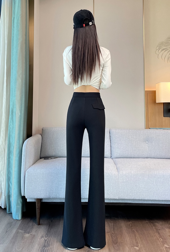 Drape wide leg pants split suit pants for women