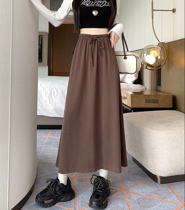 Elastic waist skirt autumn long skirt for women