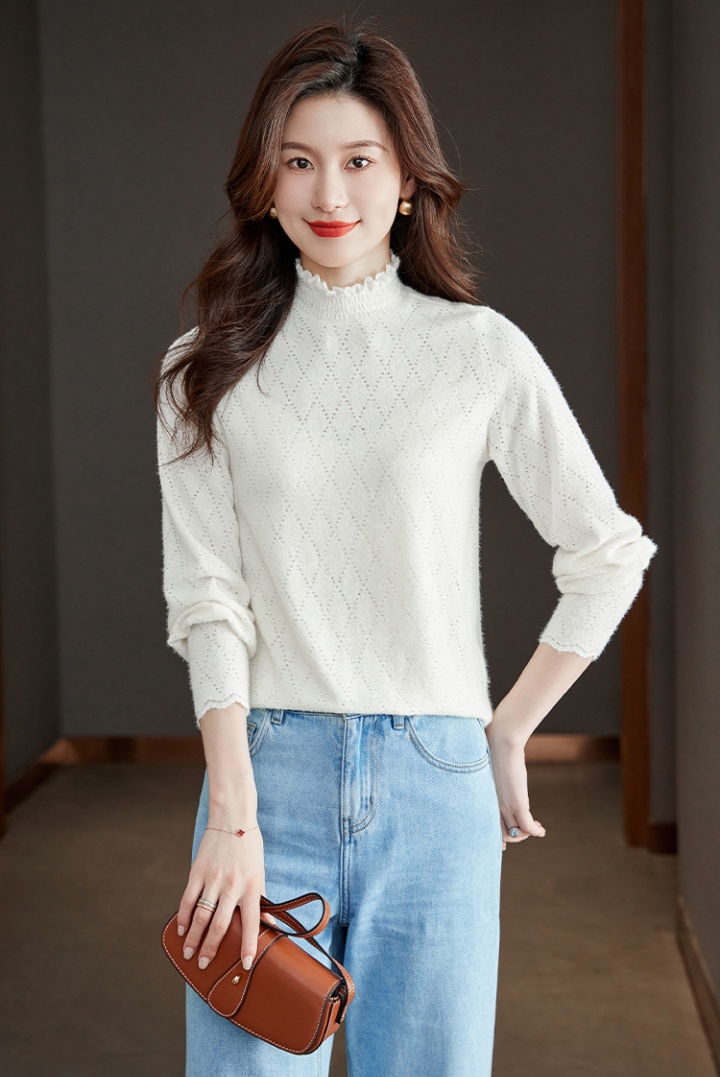 Autumn unique bottoming shirt lace long sleeve small shirt