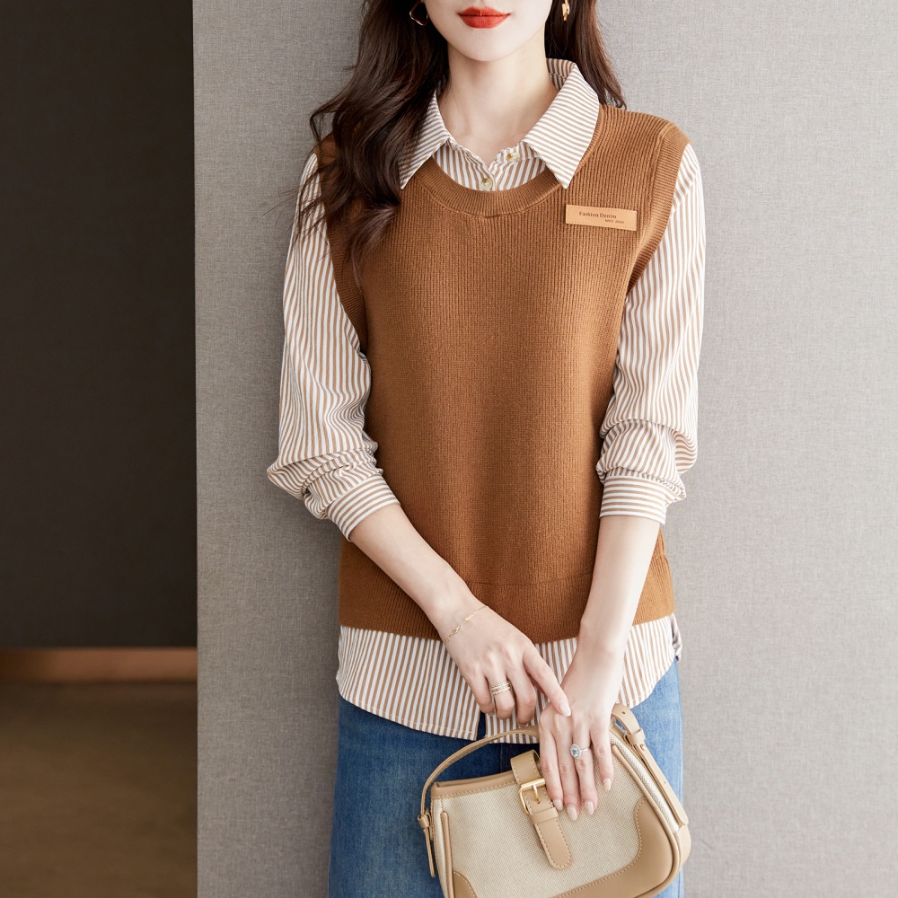 Knitted bottoming shirt autumn and winter vest for women
