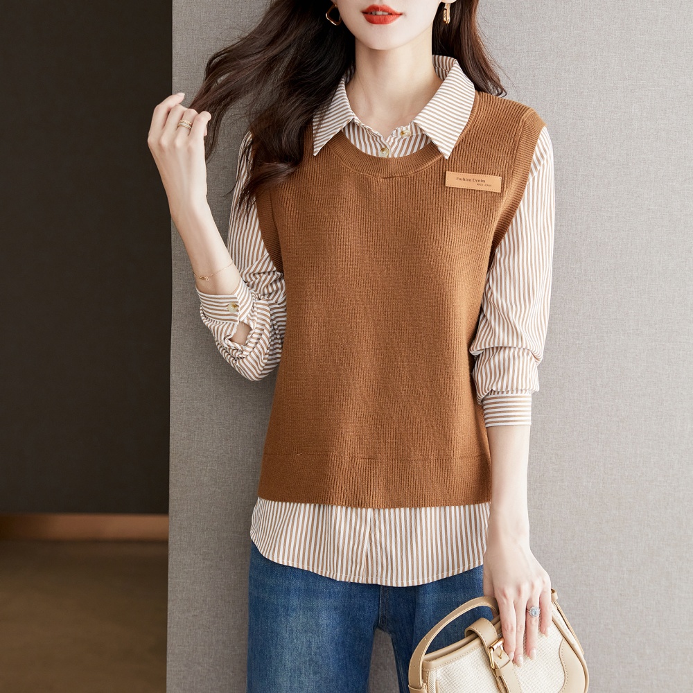 Knitted bottoming shirt autumn and winter vest for women