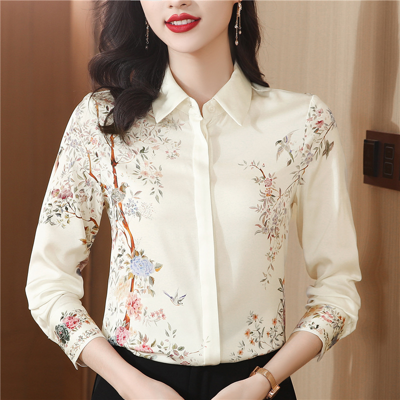 Loose fashion printing tops slim temperament shirt for women