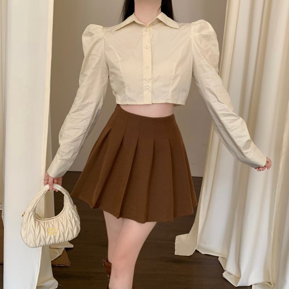 Pleated business suit single-breasted skirt a set