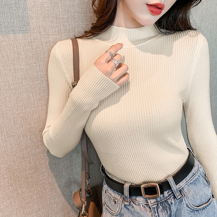 Pure pullover bottoming shirt slim sweater for women