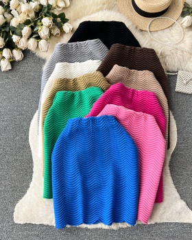Candy colors skirt all-match sweater dress for women